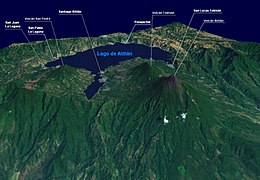 Volcan Atitlan, San Pedro, Toliman & Lago Atitlan.