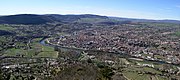 Confluence de la Dourbie et du Tarn à Millau, Aveyron.