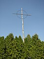 Thorn-crowned cross above grave of Lidice's men