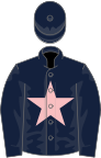 Dark blue, pink star