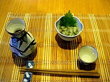 Tokkuri sake and takowasa.JPG