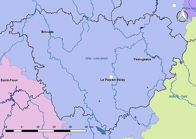 La Haute-Loire ne dépend que d'un seul sous-bassin « Allier-Loire amont ».