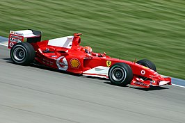 Michael Schumacher tijdens de Grote Prijs van de VS 2004