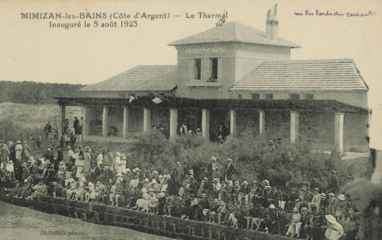 Inauguration de l'hydrothérapie de Mimizan-les-Bains sur la rive gauche du Courant le 5 août 1923.