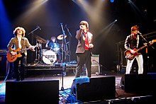 The Strypes performing at the O2 Academy in 2013 Left to right: Pete O'Hanlon, Evan Walsh, Ross Farrelly, Josh McClorey