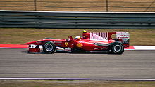 Photo de la Ferrari F10 d'Alonso à Shanghai