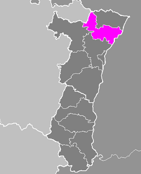 Arrondissement Haguenau na mapě regionu Alsasko