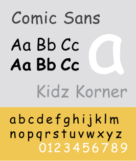 Voorbeeld van Comic Sans