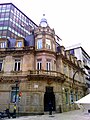 Balcóns con balaustrada na Casa de Estanislao Durán, na Rúa do Príncipe de Vigo.