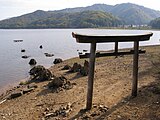 Submerged torii from the former location of Hobara Village