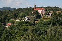 Srbská Kamenice with St Wenceslas church