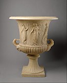 Roman calyx krater with reliefs of maidens and dancing maenads; 1st century AD; Pentelic marble; height: 80.7 cm; Metropolitan Museum of Art