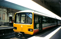 A Valley Railways train in Cardiff Central station during 2000.