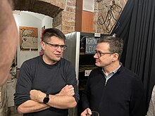 Ondřej Liška a Michal Berg na sjezdu Strany zelených v lednu 2023