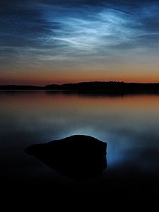 Boven het Saimaameer in Finland