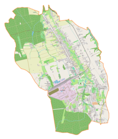 Mapa konturowa gminy Ornontowice, blisko centrum na prawo znajduje się punkt z opisem „Ornontowice”