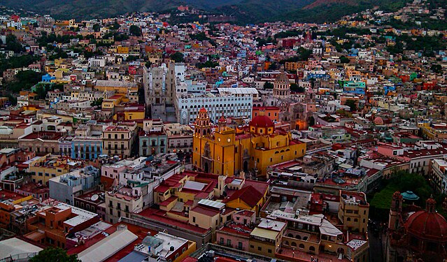 Panorama al Atardecer de la Ciudad de Guanajuato, Gunajuato, México