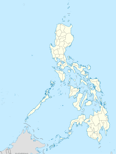 Mapa konturowa Filipin, po prawej znajduje się punkt z opisem „Most San Juanico”