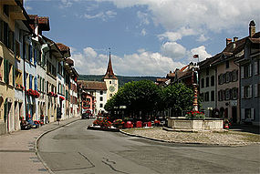 La malnova urbocentro de Le Landeron