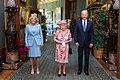 President Joe Biden and First Lady Jill Biden with Queen Elizabeth II in the Windsor Castle, 2021.