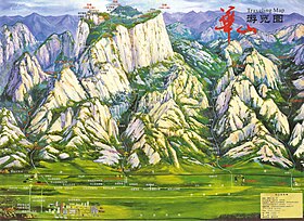 Carte touristique du mont Hua.