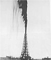 The Lucas gusher at the Spindletop oil field, Texas