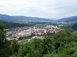 Overview of the outskirts of Kapfenberg in Styria, Austria