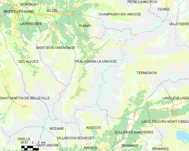 Mapa obce Pralognan-la-Vanoise