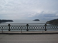 Looking west towards Deception Pass strait from the top of the bridge