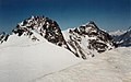 Nordend (rechts) von der Signalkuppe gesehen, links die Dufourspitze