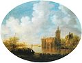 Het kasteel op een olieverfschilderij van Jan van Goyen (1635)