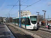 Tram op lijn T2 in Issy-les-Moulineaux.