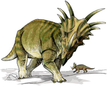 A Styracosaurus dinosaur művészi rekonstrukciója