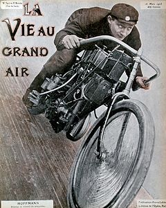 Le 16 mars 1905 (no 340), Franz Hoffmann et sa motocyclette (avec retouche image au pinceau)