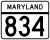 Maryland Route 834 marker