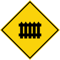 Level crossing with gates ahead