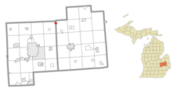 Location within Genesee County (left) and Lapeer County (right)