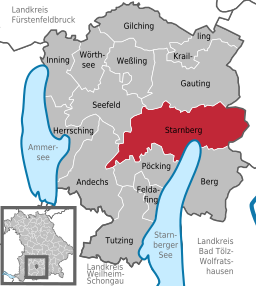 Läget för Starnberg i Landkreis Starnberg