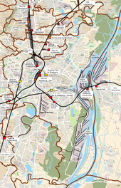 Plan du nœud ferroviaire de Strasbourg.