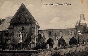 L'église après les destructions de la guerre 14/18.