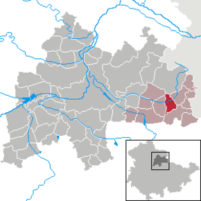 Poziția Mannstedt pe harta districtului Sömmerda