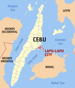 Mapa ning Kalibudtang Visayas ampong Lapu-Lapu Lakanbalen ilage