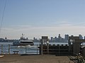 A SeaBus departing Lonsdale Quay