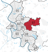 Lage des Stadtbezirks 7 in Düsseldorf