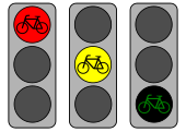 Semáforo para ciclistas usado en Francia.