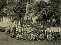 Kapaʻau statue with schoolchildren of plantation workers in 1900s