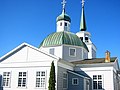 Image 11St. Michael's Cathedral in Sitka. The original structure, built in 1848, burned down in a fire on January 2, 1966. The cathedral was rebuilt from plans of the original structure and contains artifacts rescued from the fire. (from History of Alaska)