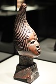 Bronze Head of Queen Idia; early 16th century; bronze; Ethnological Museum of Berlin (Germany). Four cast bronze heads of the queen are known and are currently in the collections of the British Museum, the World Museum (Liverpool), the Nigerian National Museum (Lagos) and the Ethnological Museum of Berlin