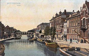 Un ancien canal de Rotterdam en 1910.