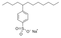 Structure du 4-(5-dodécyl) benzènesulfonate de sodium, un dodécylbenzènesulfonate linéaire